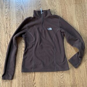 The north face fleece pullover sweater jacket brown size XS